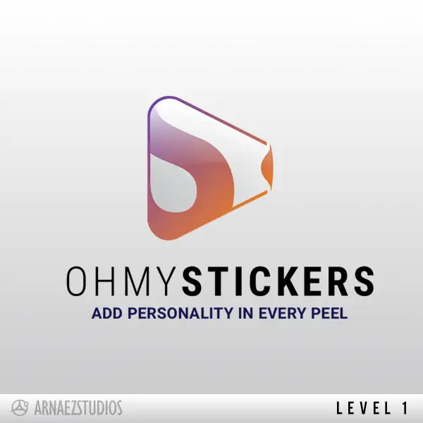 Combination mark logo design - OhMyStickers by Arnaez Studios